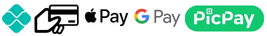 Pix, cartão, Apple Pay, Google Pay, PicPay